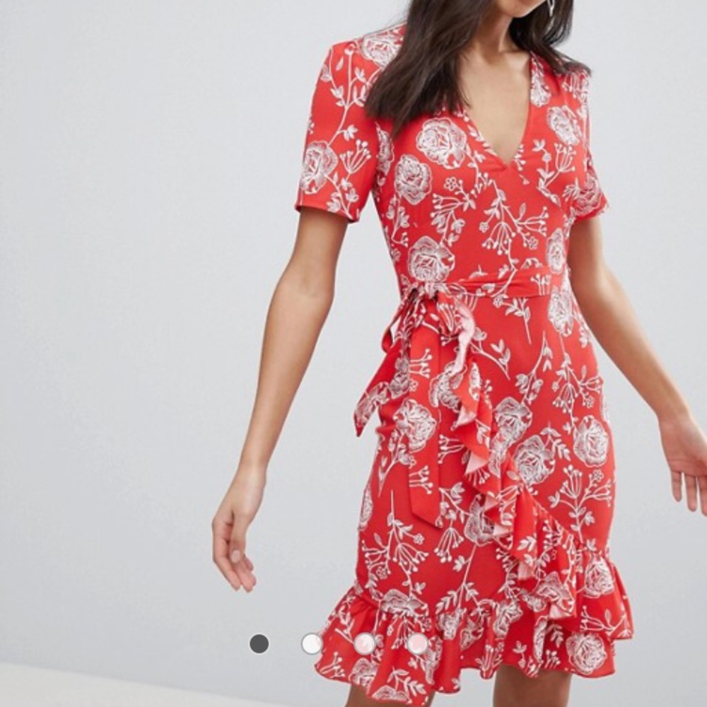 ASOS Parisian Red Floral Dress
